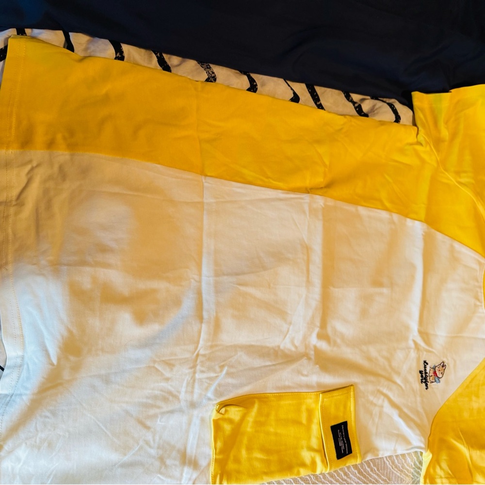 Yellow and White Men's Shorts